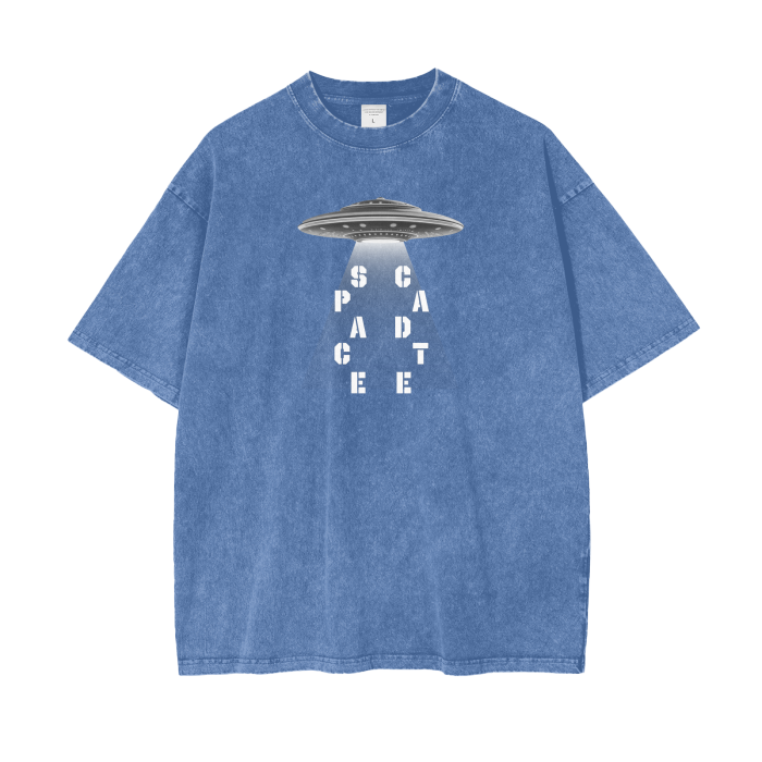 V2 Beam Me Up Acid Wash Oversize T-Shirt