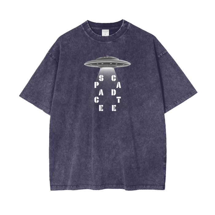 V2 Beam Me Up Acid Wash Oversize T-Shirt