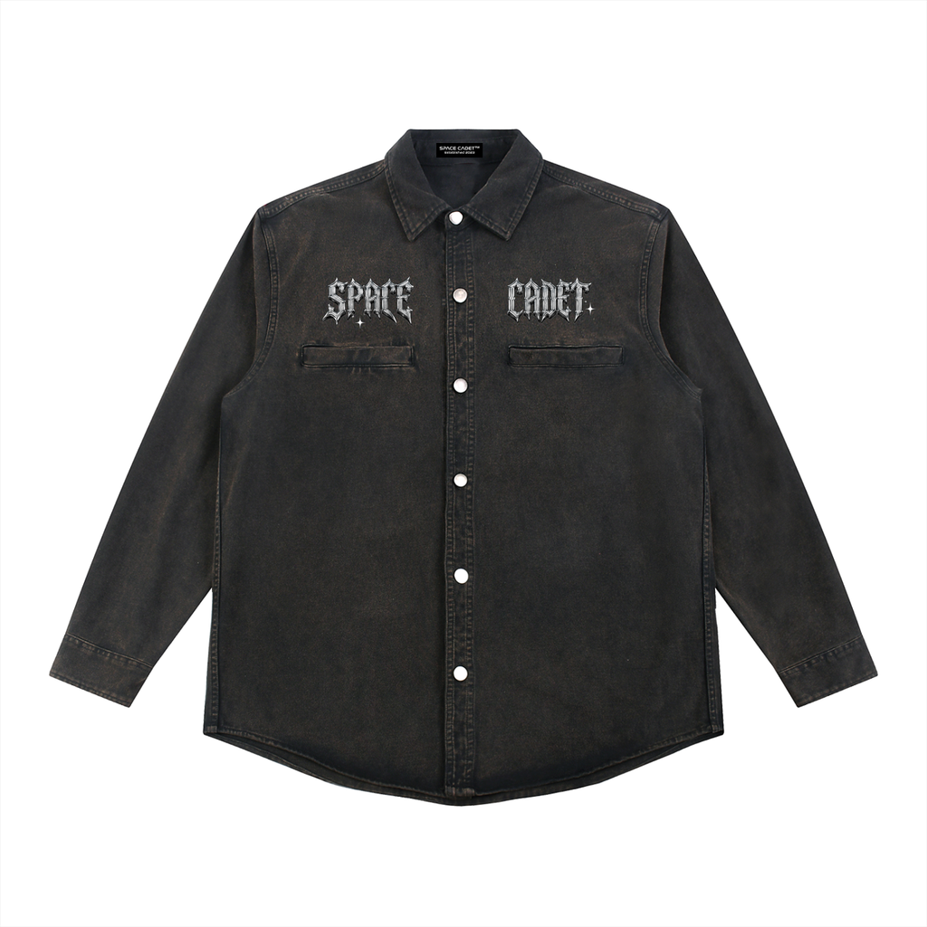 Space Cadet Rockstar Vintage Washed Denim Shirt