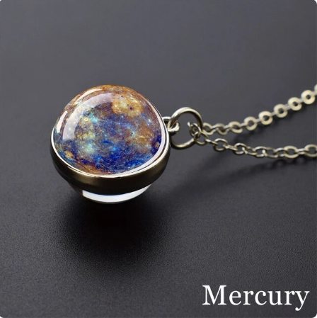 Galaxy/Planet Glass Ball Pendant Necklace