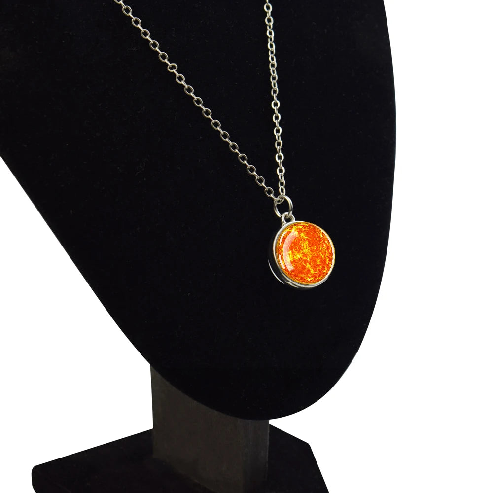 Galaxy/Planet Glass Ball Pendant Necklace