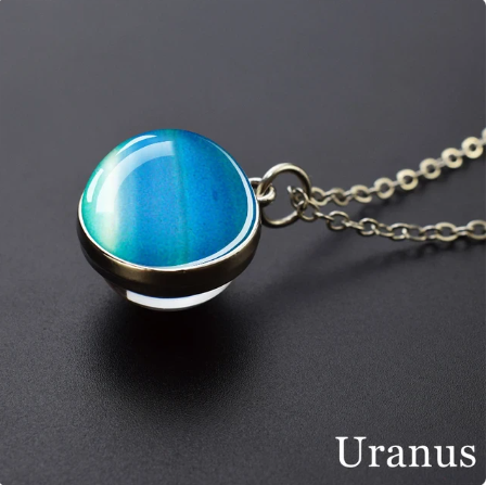 Galaxy/Planet Glass Ball Pendant Necklace