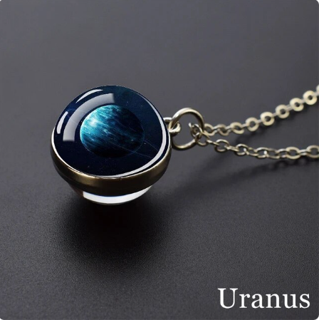 Galaxy/Planet Glass Ball Pendant Necklace