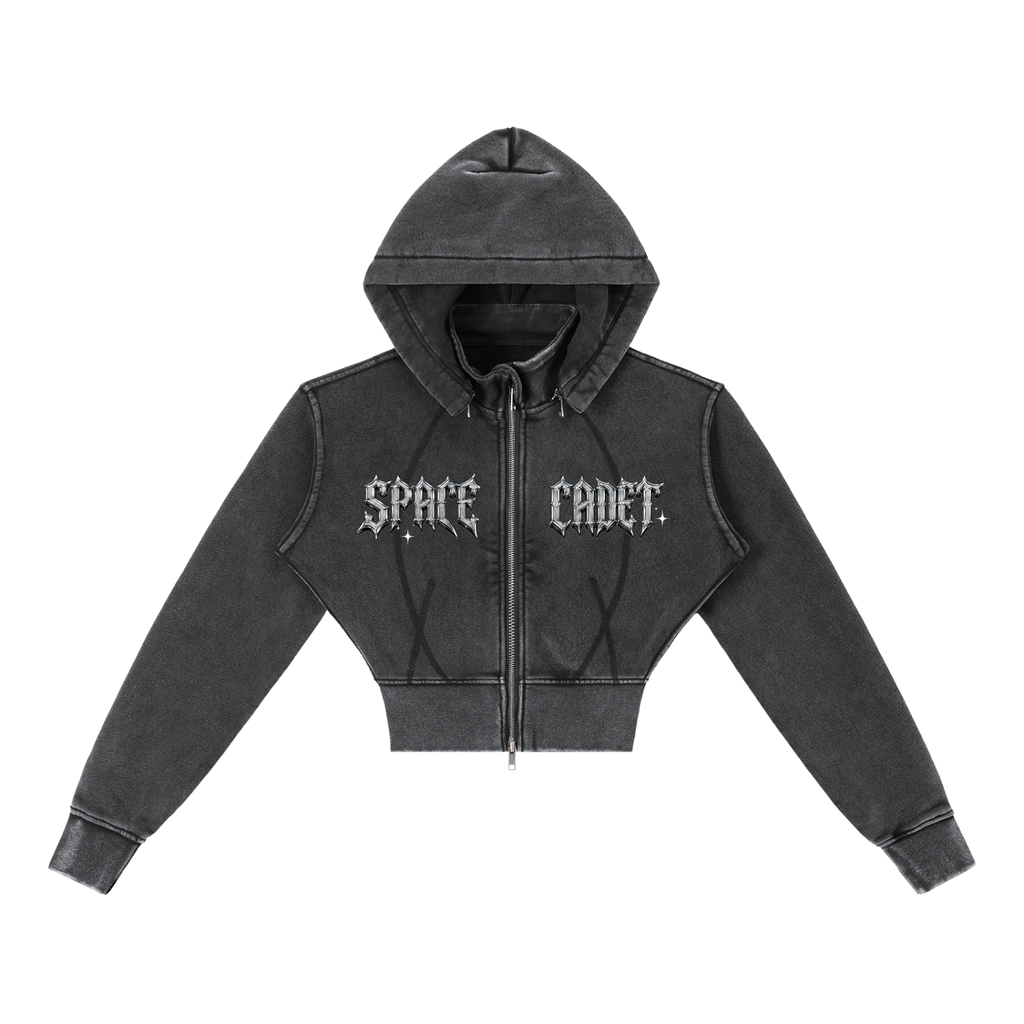 Space Cadet Bad B Vintage Washed Cropped Hoodie 2