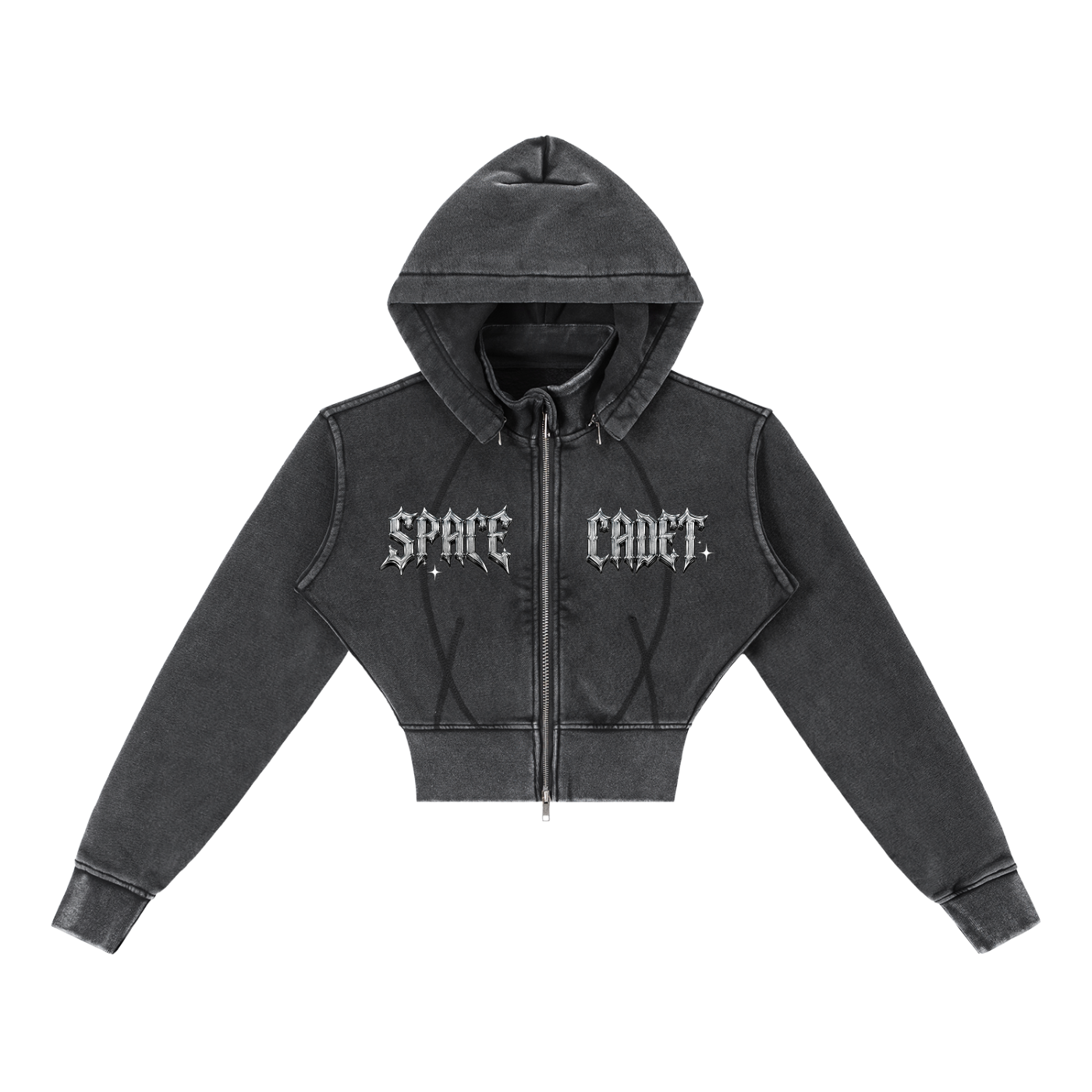 Space Cadet Bad B Vintage Washed Cropped Hoodie 2