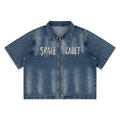 Space Cadet Rocketeer Vintage Washed Full-Zip Denim Shirt