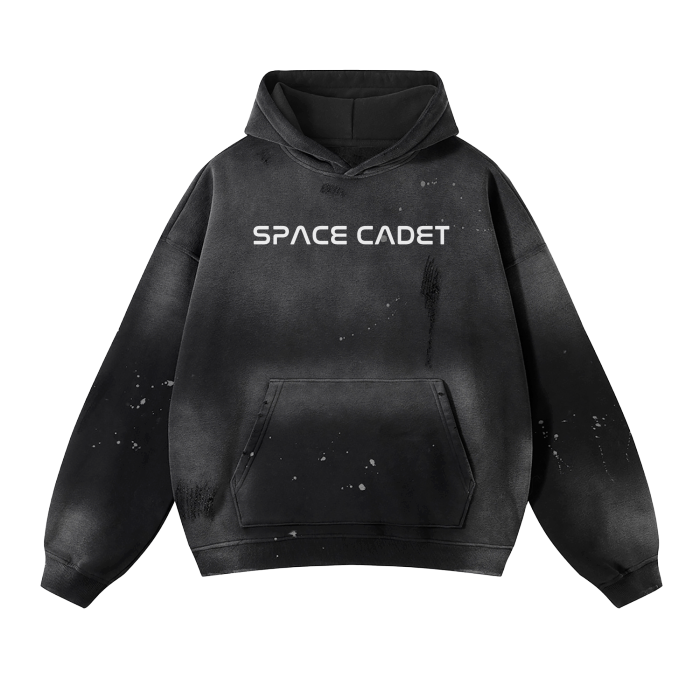 V1 Space Cadet Vintage Wash Frayed Fleece Hoodie - 360 GSM