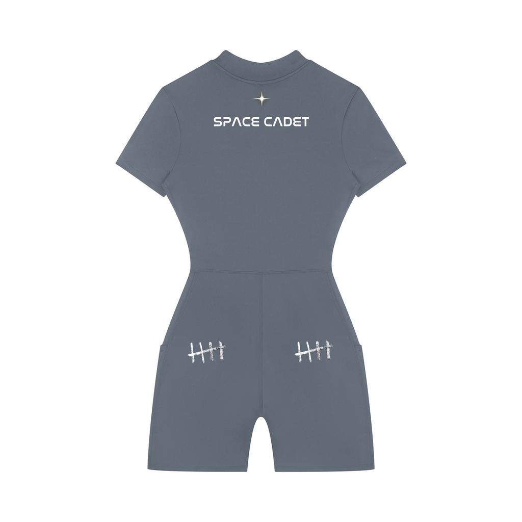 Space Cadet Quarter-Zip Short Sleeve Romper