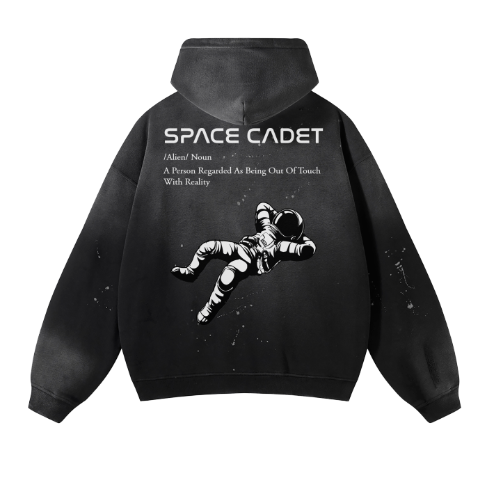 V1 Space Cadet Vintage Wash Frayed Fleece Hoodie - 360 GSM