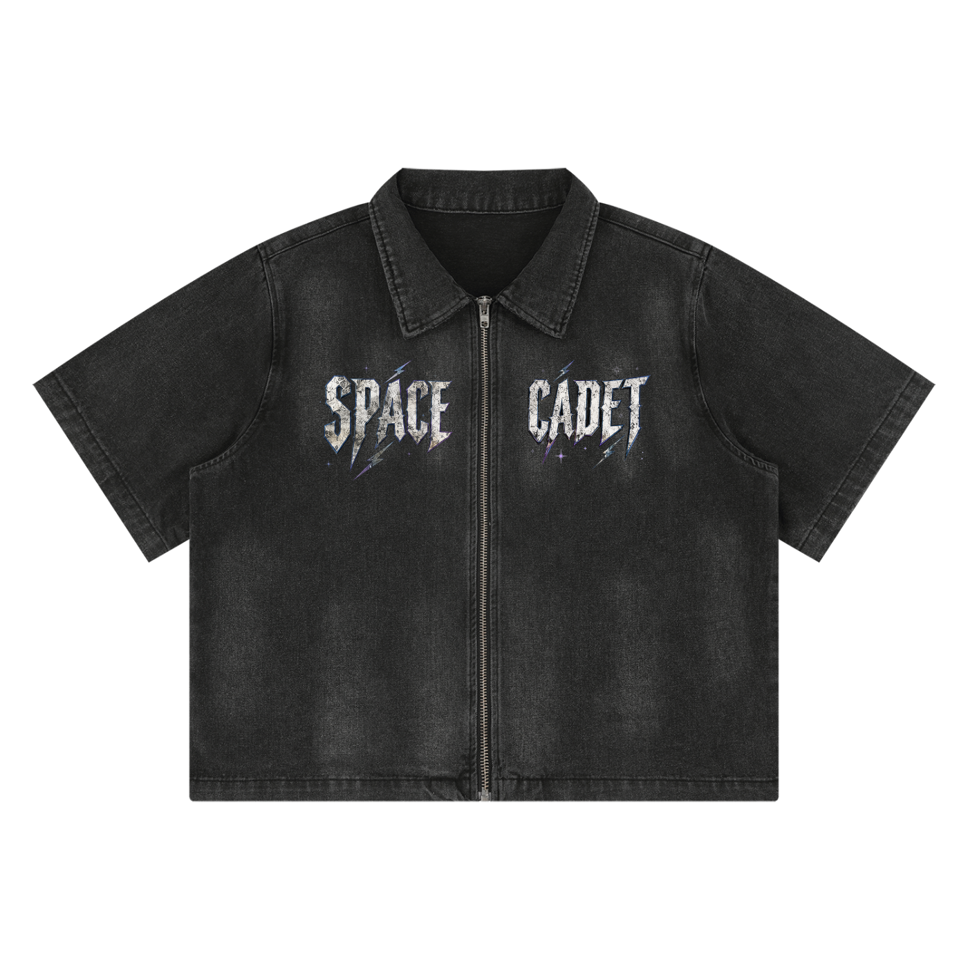 Space Cadet Rocketeer Vintage Washed Full-Zip Denim Shirt